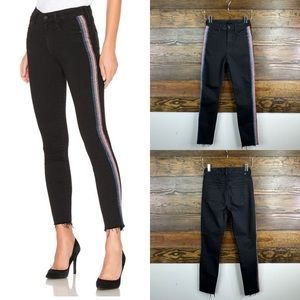 Mother high waisted looker ankle fray guilty glitter racer